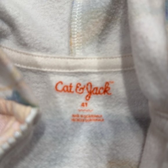 Cat & Jack zip -up tie dye hoodie sweatshirt size 4T, - Picture 3 of 9